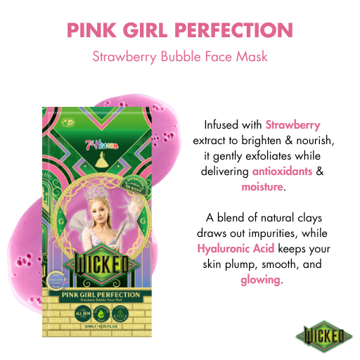 7th Heaven Wicked Pink Girl Perfection - Glinda Strawberry Bubble Face Mask