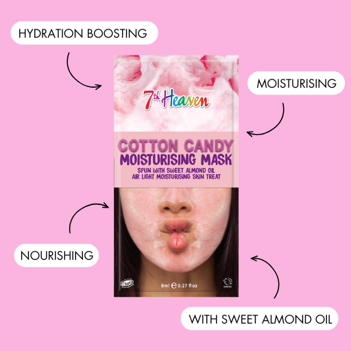 7th Heaven Cotton Candy Face Mask with Sweet Almond Oil - Moisturises & Soothes