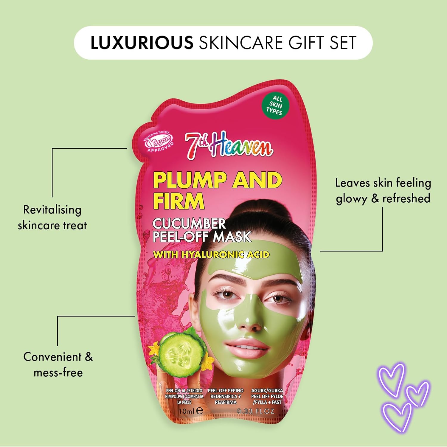 7th Heaven You Deserve This Self-Care Gift Bag with Hyaluronic Acid & Retinol Face Masks + Accessories