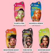 7th Heaven Pamper Hamper – 10 Face Masks with Manuka Honey, Charcoal, Hyaluronic Acid, Cocoa Butter, Vitamin C & Dead Sea Mud