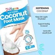 7th Heaven Softening Coconut Foot Mask - Repairs & Smooths Cracked Feet