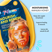 7th Heaven Manuka Honey Peel-Off Mask with Vitamin E - Nourishes & Softens, Pack of 6