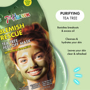 7th Heaven Tea Tree Peel-Off Mask with Niacinamide - Blemish Rescue & Oil Control