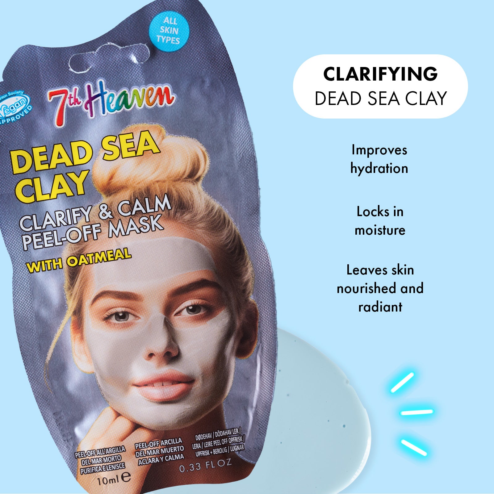 7th Heaven Dead Sea Clay Mask - Clarifies & Calms with Oatmeal