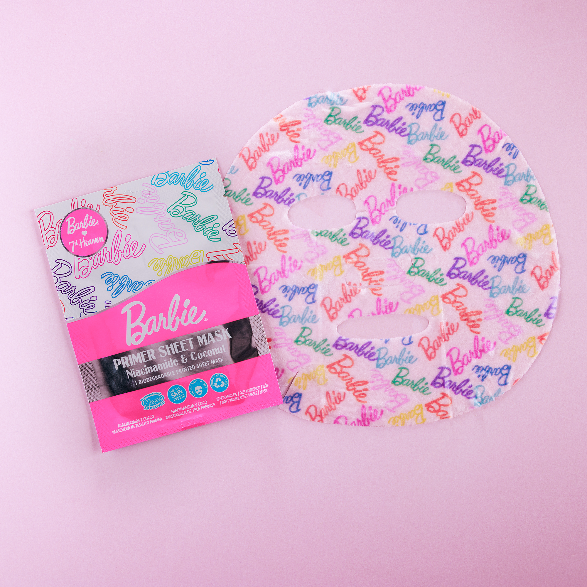 7th Heaven Barbie™ Primer Sheet Mask with Niacinamide & Coconut - Smooths & Hydrates