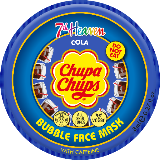 7th Heaven Chupa Chups Cola Bubble Mask with Caffeine - Energises & Refreshes Skin
