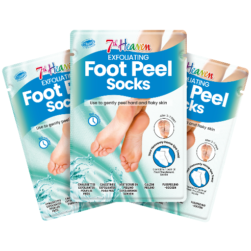 7th Heaven Exfoliating Foot Peel Socks - Smooth & Soften Feet, Pack of 3