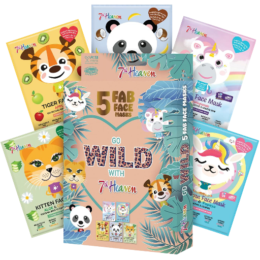 7th Heaven Go Wild Animal Face Mask Set - Nourishing & Playful Skincare Bundle