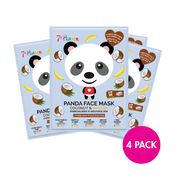 7th Heaven Panda Sheet Mask with Coconut & Banana - Hydrates & Softens, Pack of 4