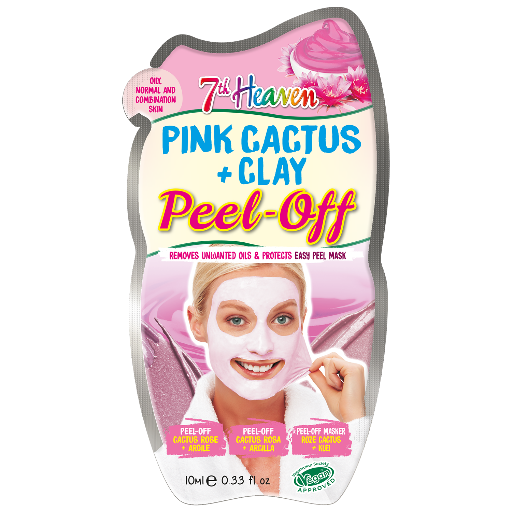 7th Heaven Pink Cactus & Clay Peel-Off Mask - Detoxifies & Softens Skin