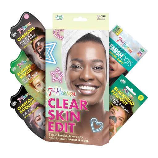 7th Heaven Clear Skin Edit -  Blemish Care Set with Face Masks, Pore Strips & Spot Dots