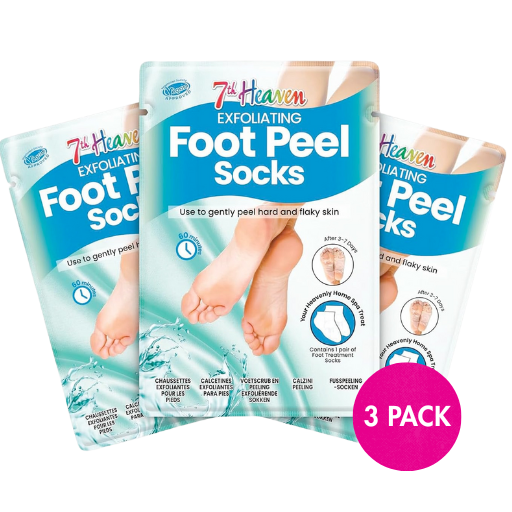 7th Heaven Coconut Foot Mask - Softening & Repairing for Cracked Feet, Pack of 3