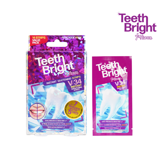 Teeth Bright by 7th Heaven Teeth Whitening Strips with Advanced PAP Technology - 7 Day Pack