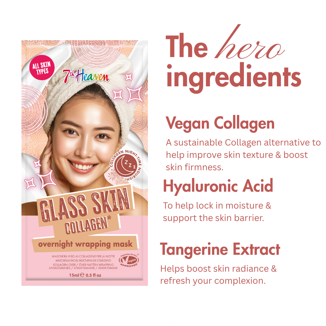 7th Heaven Glass Skin Collagen Wrapping Mask Bundle - Pack of 4