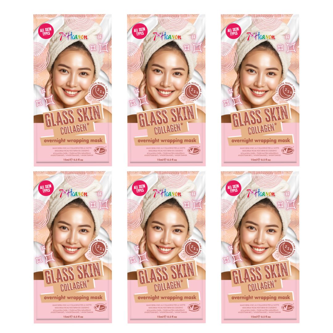 7th Heaven Glass Skin Collagen Wrapping Mask Bundle - Pack of 6