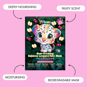 7th Heaven Rainbow Leopard Face Mask with Apple & Cherry - Hydrate & Glow