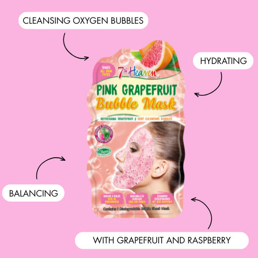 7th Heaven Pink Grapefruit Bubble Face Mask - Cleansing & Refreshing