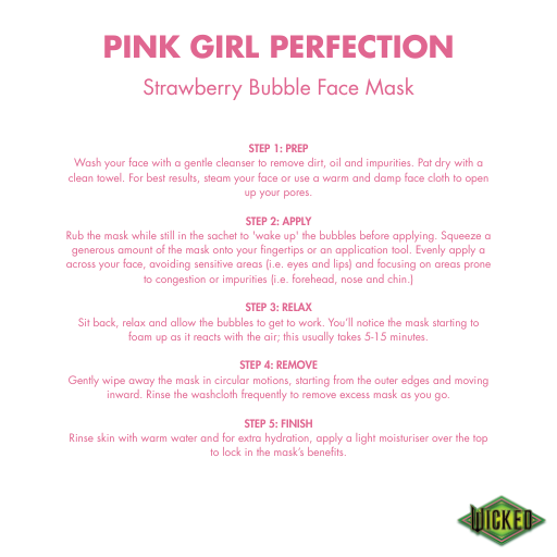 7th Heaven Wicked Pink Girl Perfection - Glinda Strawberry Bubble Face Mask