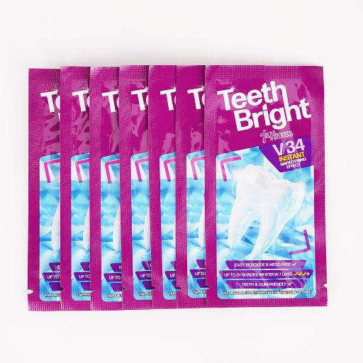 Teeth Bright by 7th Heaven Teeth Whitening Strips with Advanced PAP Technology - 7 Day Pack