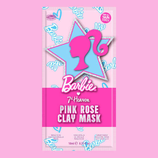 7th Heaven Barbie Pink Rose Clay Face Mask with Shea Butter & Marula Oil - Purifying & Pore Minimising