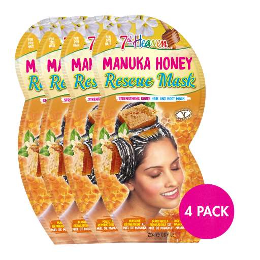 7th Heaven Manuka Honey Hair Mask - Deeply Nourishing & Scalp Soothing, Pack of 4