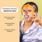 7th Heaven Tiger Sheet Face Mask with Apple & Kiwi - Revitalising & Brightening, Pack of 4