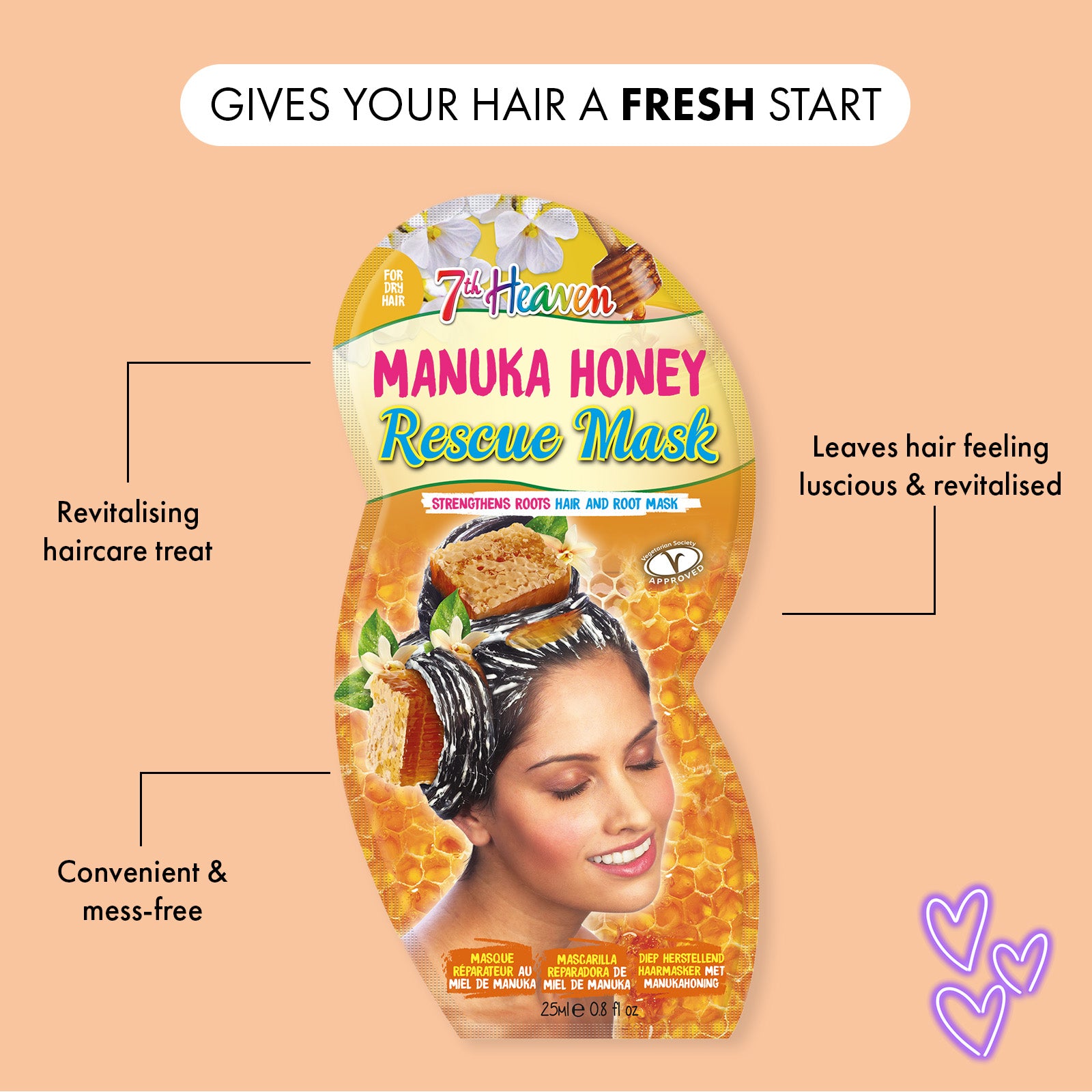 7th Heaven Manuka Honey Hair Mask - Nourishes Dry Hair & Scalp