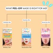 7th Heaven Birthday Cake Peel-Off Face Mask  to Exfoliate and Nourish, Pack of 3