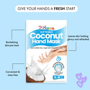 7th Heaven Coconut Hand Mask - Moisturising & Soothing for Dry, Chapped Hands, Pack of 3