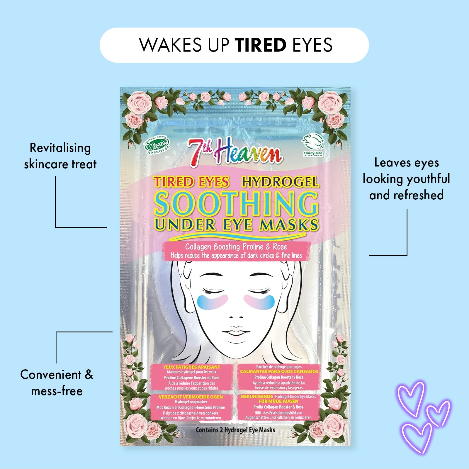 7th Heaven Soothing Under Eye Mask with Proline & Rose to Hydrate & Repair