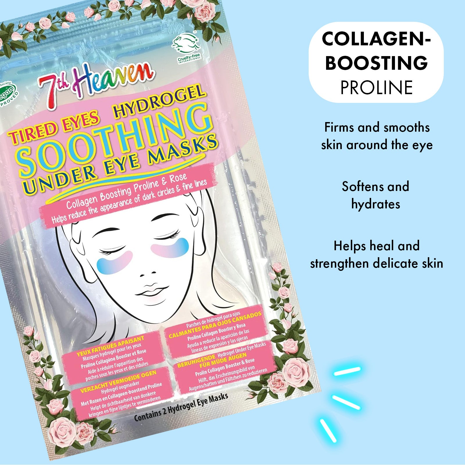 7th Heaven Soothing Under Eye Mask with Proline & Rose to Hydrate & Repair
