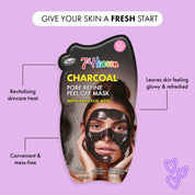7th Heaven Charcoal Peel-Off Mask with Salicylic Acid - Refines Pores & Clears Skin