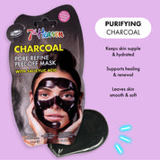 7th Heaven Charcoal Peel-Off Mask with Salicylic Acid - Refines Pores & Clears Skin
