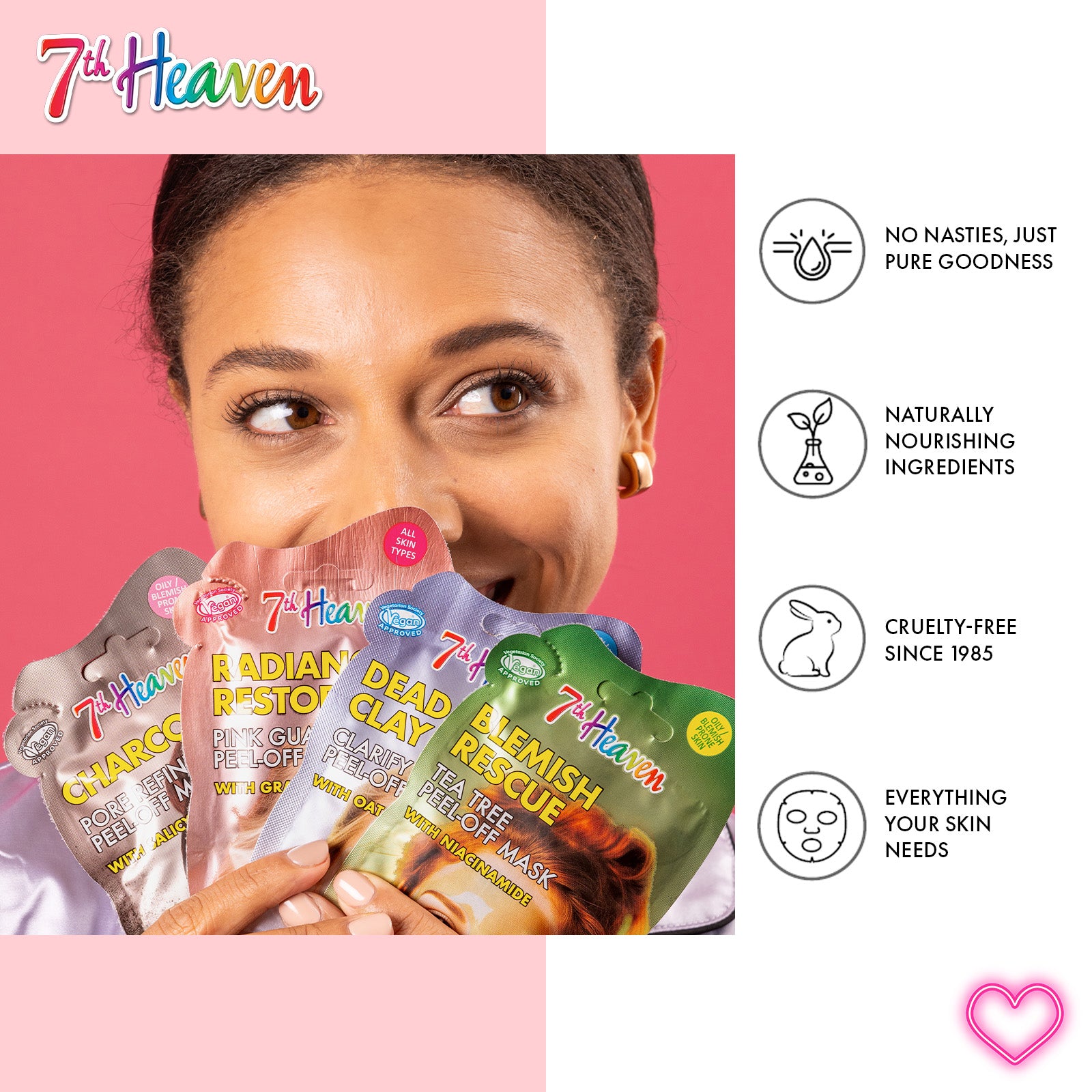 7th Heaven Charcoal Peel-Off Mask with Salicylic Acid - Refines Pores & Clears Skin