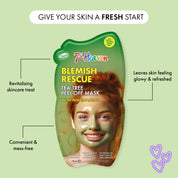 7th Heaven Tea Tree Peel-Off Mask with Niacinamide - Blemish Rescue & Oil Control