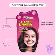 7th Heaven Pink Rose Clay Mask with Retinol - Balances & Mattifies Skin