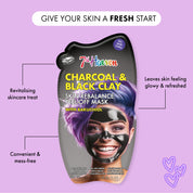 7th Heaven Charcoal & Black Clay Peel-Off Mask - Rebalances & Firms Skin
