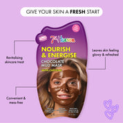 7th Heaven Chocolate Mud Mask with Caffeine - Nourishes & Energises Skin