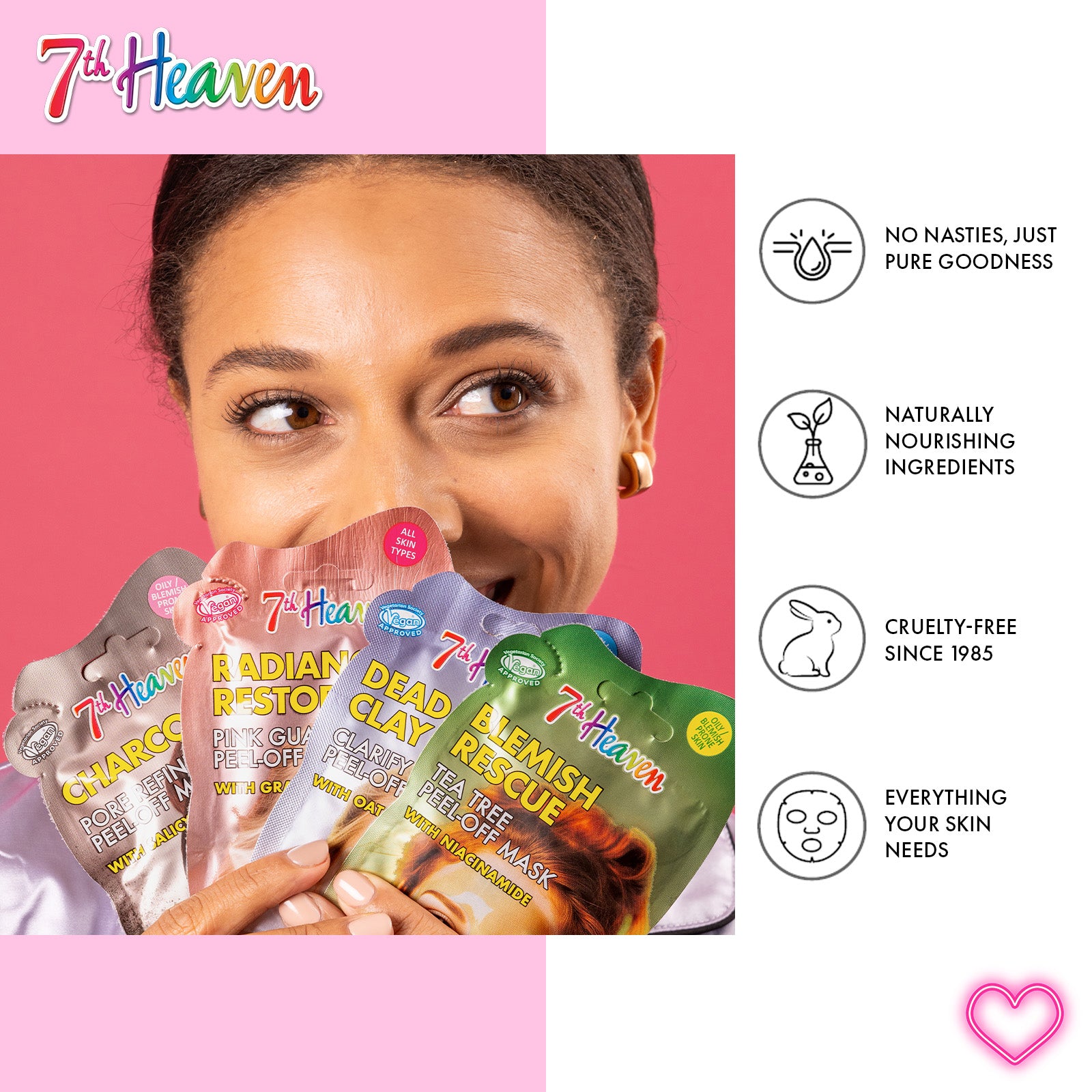 7th Heaven Chocolate Mud Mask with Caffeine - Nourishes & Energises Skin