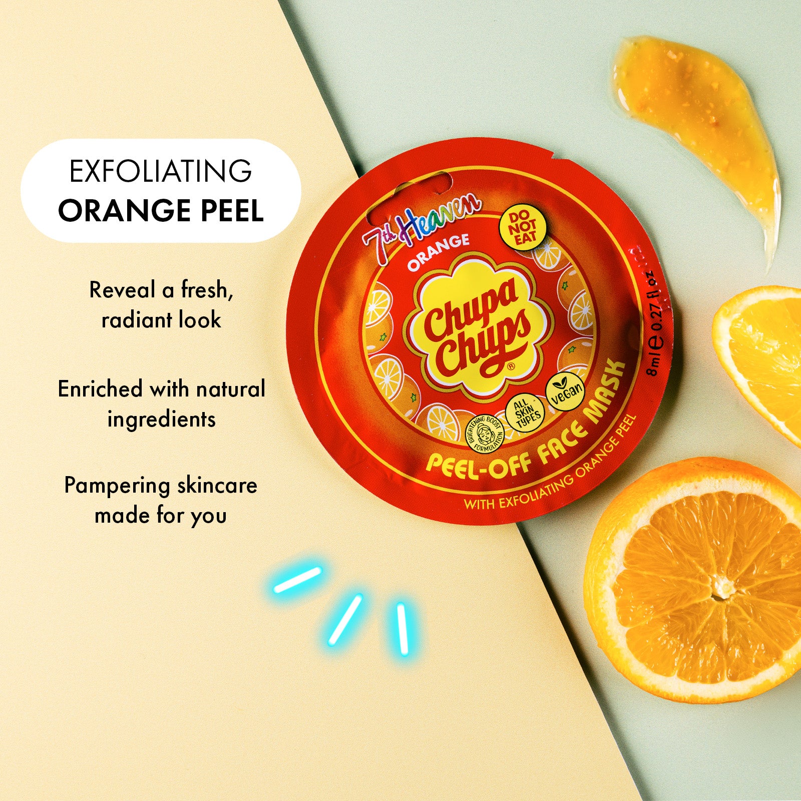 7th Heaven Chupa Chups Orange Peel-Off Mask - Exfoliates & Brightens Skin