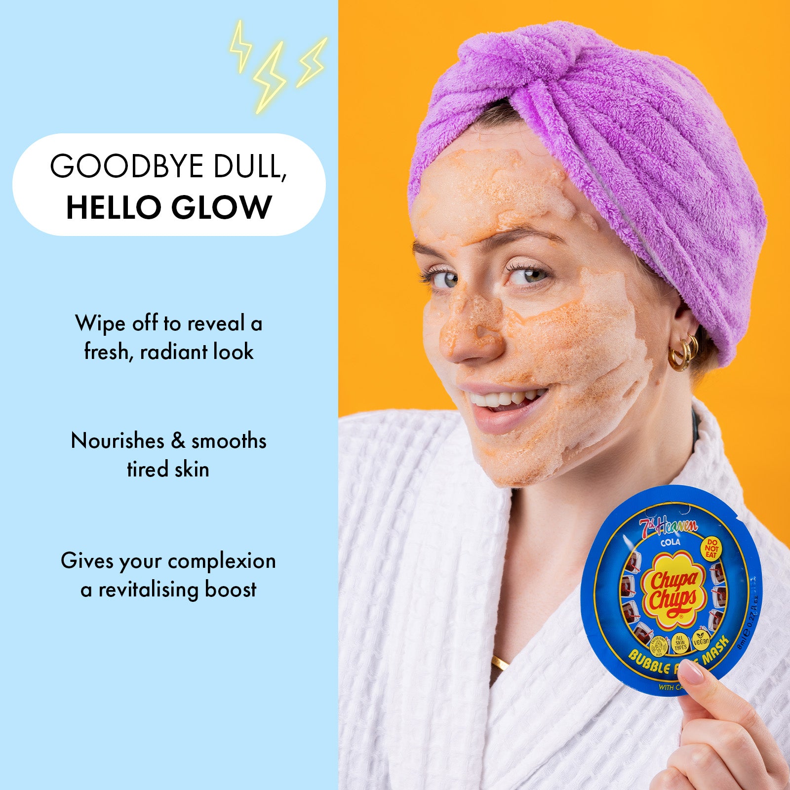 7th Heaven Chupa Chups Cola Bubble Mask with Caffeine - Energises & Refreshes Skin