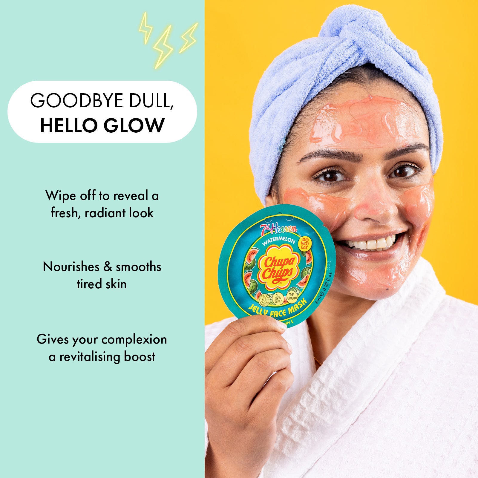 7th Heaven Chupa Chups Watermelon Jelly Mask with Vitamin E - Moisturises & Smooths Skin