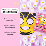 7th Heaven Bumble Bee Sheet Face Mask with Chamomile & Honey - Soothing & Hydrating, Single Pack