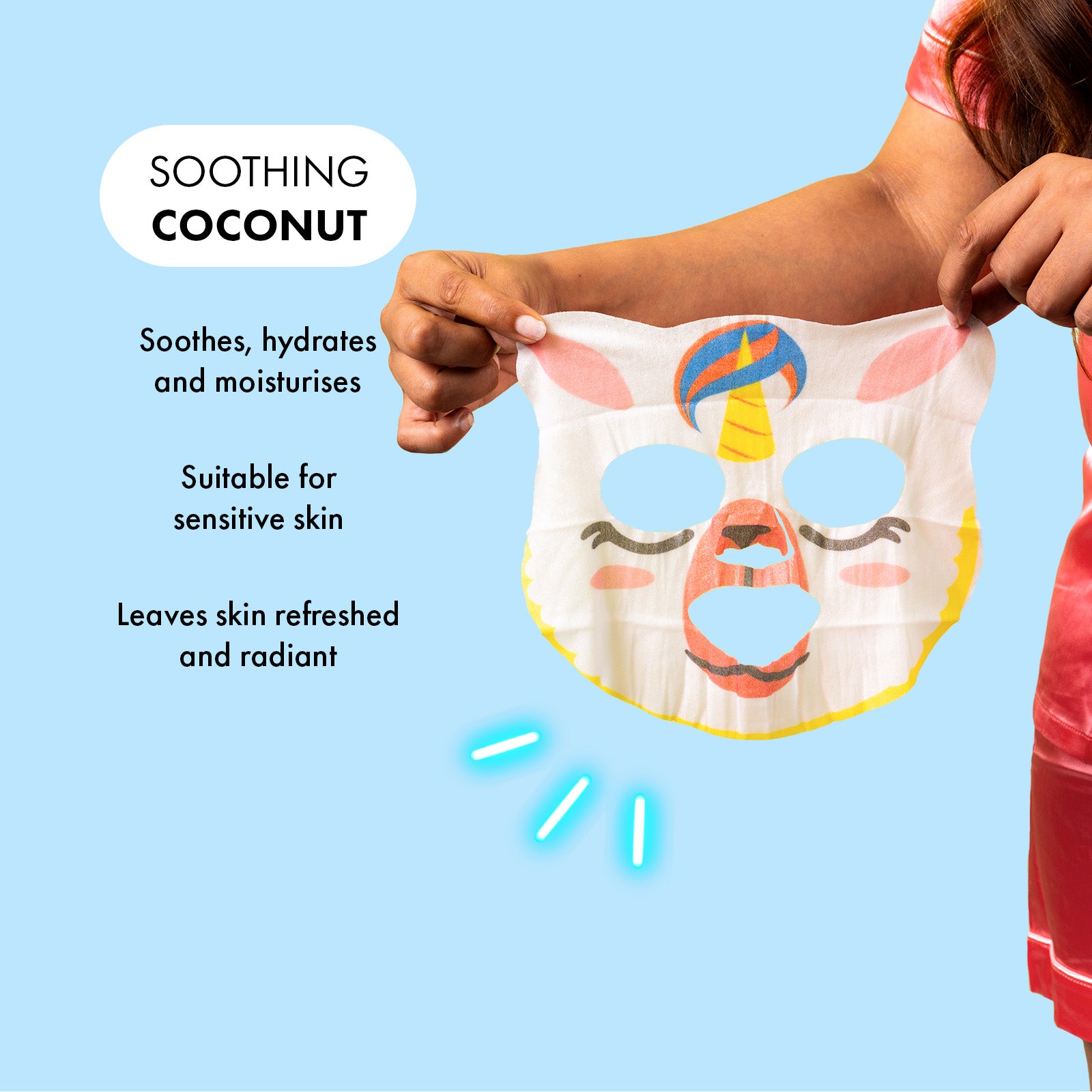 7th Heaven Llamacorn Face Mask with Coconut & Papaya - Calms & Hydrates