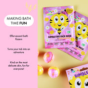 7th Heaven Bumble Bee Bath Bomb  & Face Mask Gift Set - Soothing & softly Scented Pamper