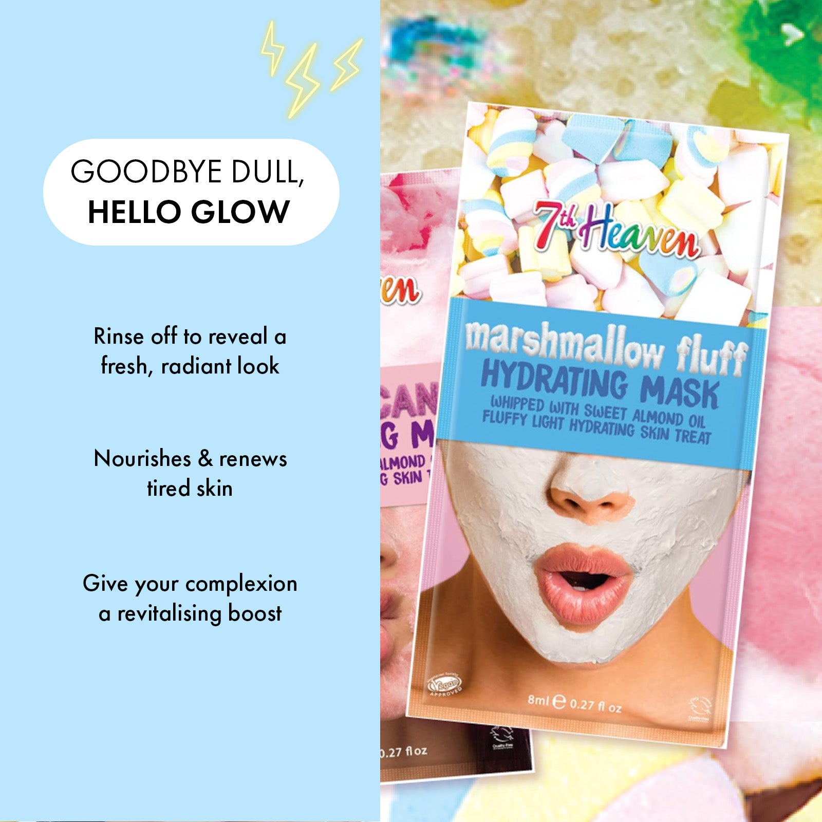 7th Heaven Marshmallow Fluff Face Mask with Sweet Almond Oil - Hydrates & Softens