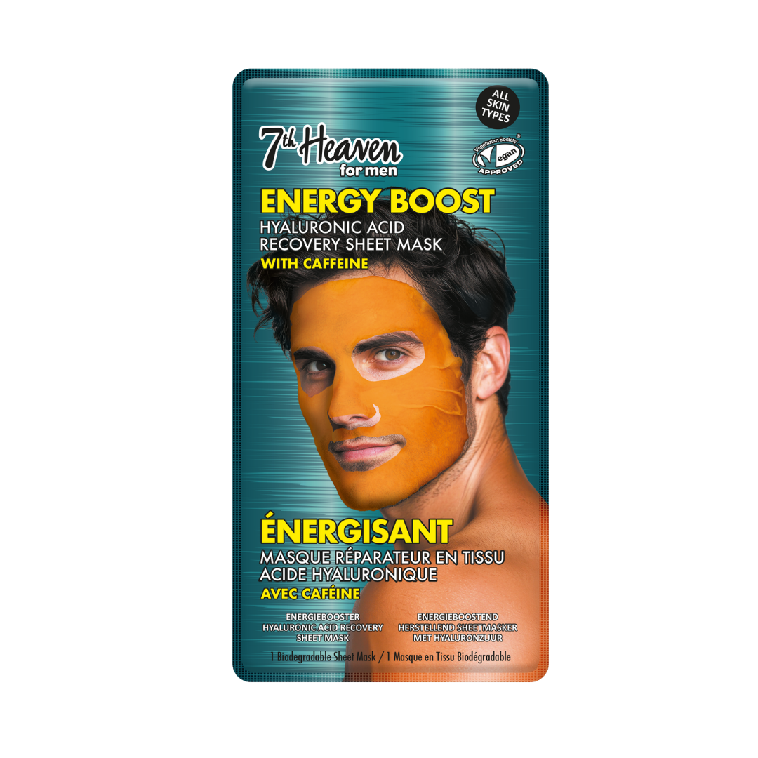 7th Heaven Mens Energy Boost Hyaluronic Acid  Recovery Sheet Mask